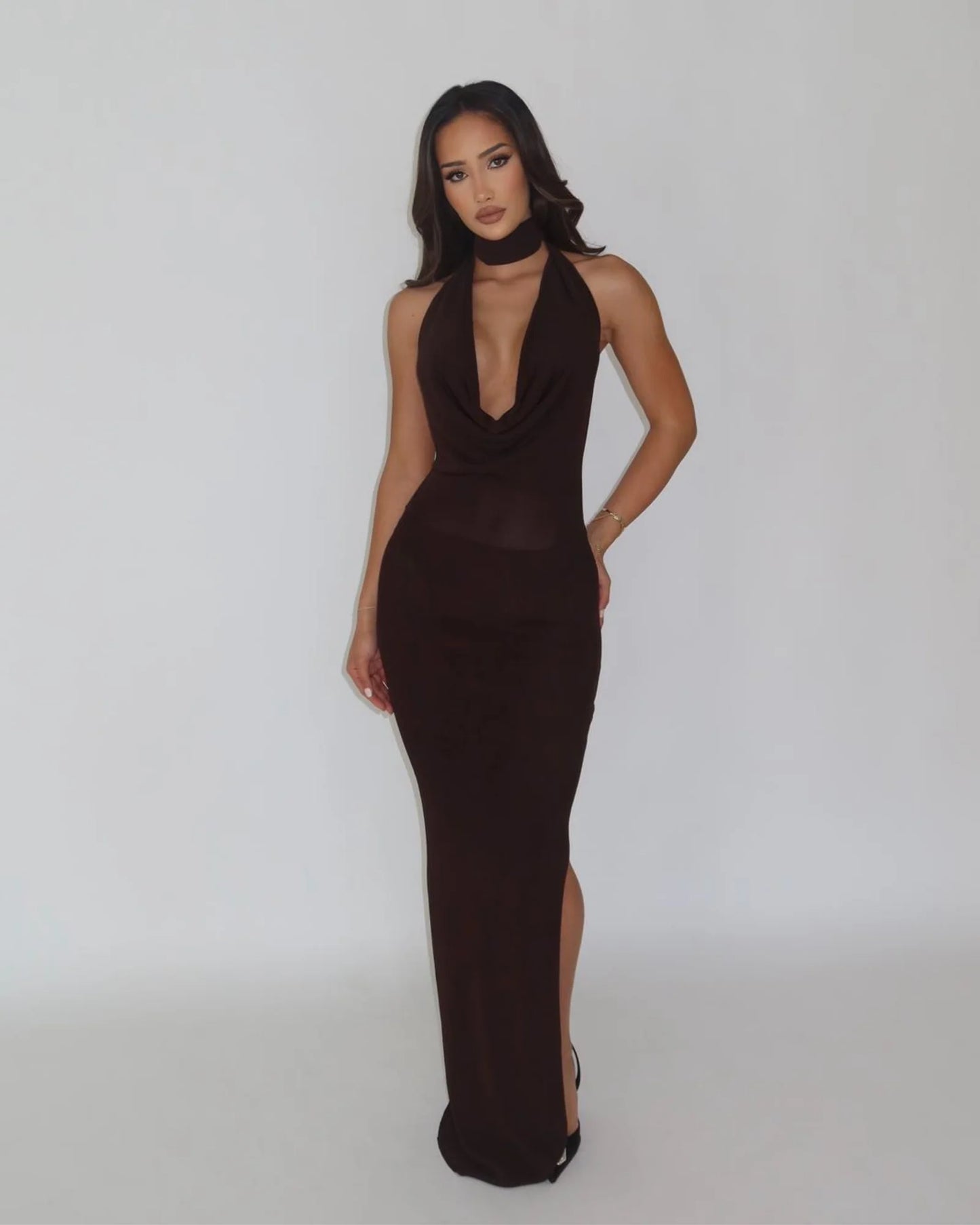 Aya Muse Edo Dress Chocolate