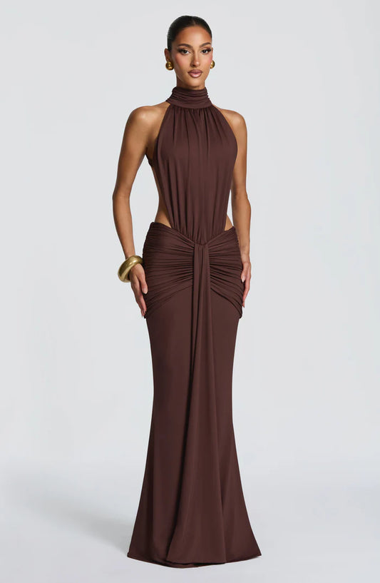Babyboo Fashion Thekla Maxi Dress Plum Brown