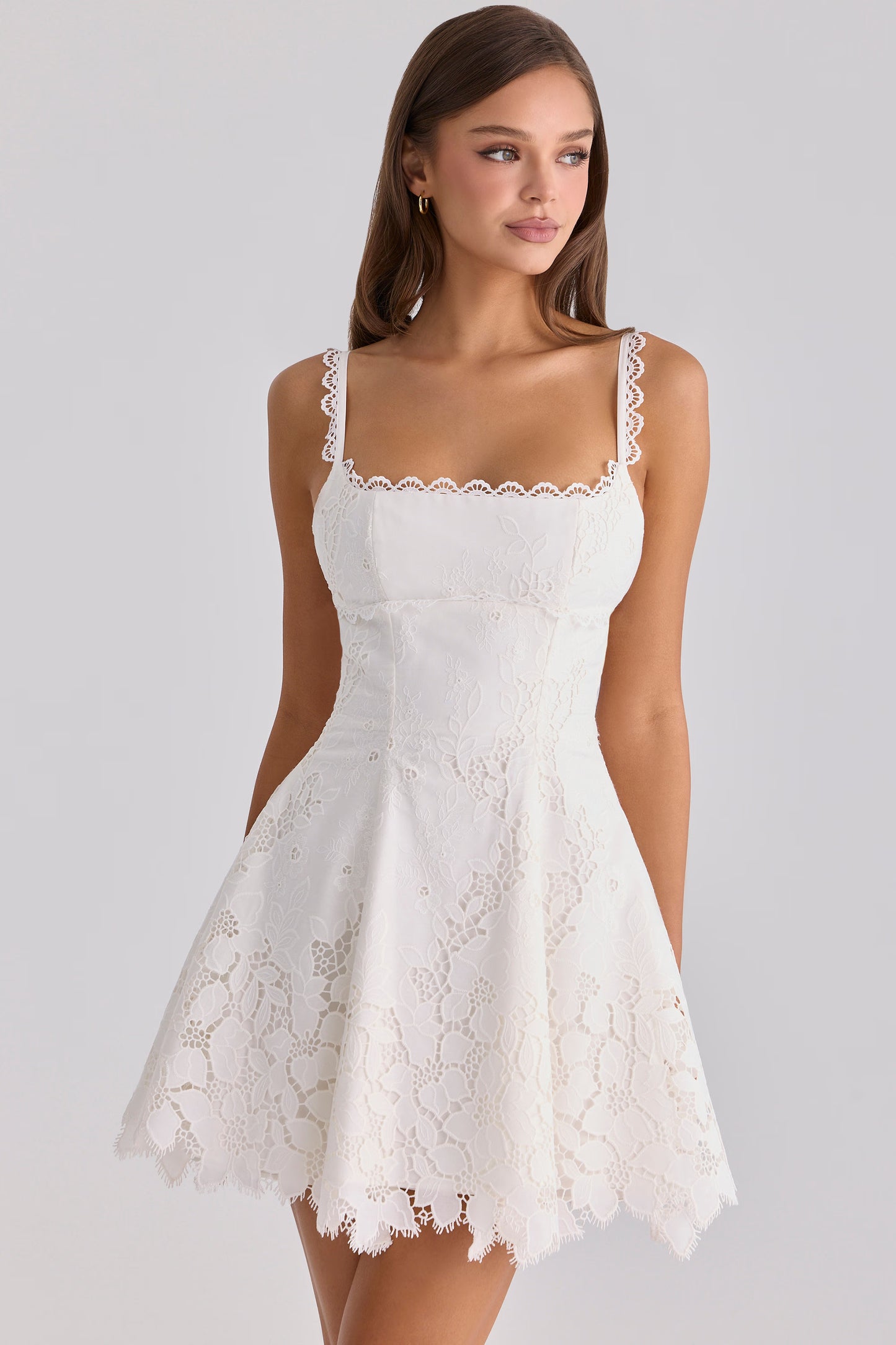 House of CB Isla Lace Broderie Anglaise Mini White