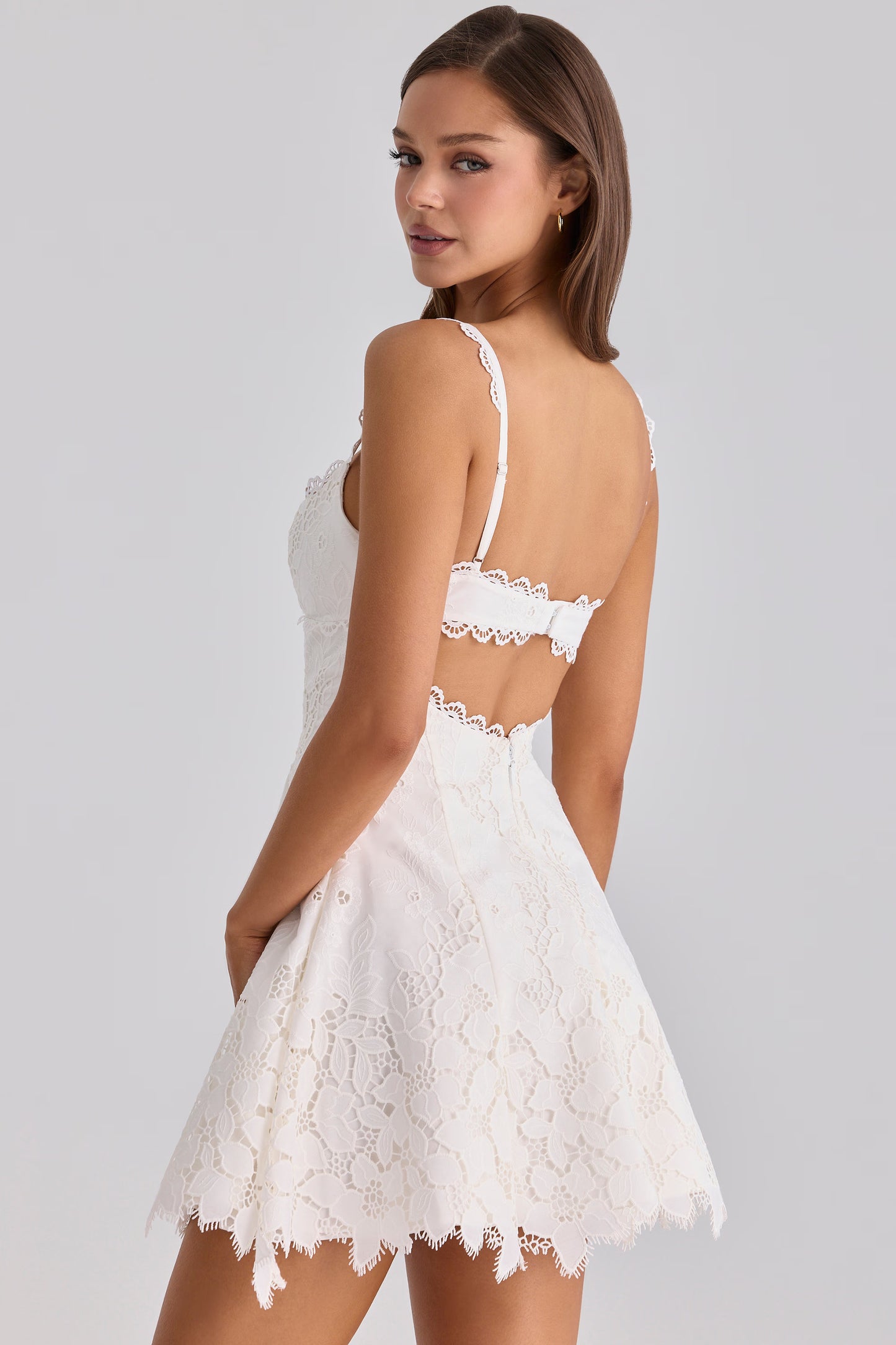 House of CB Isla Lace Broderie Anglaise Mini White