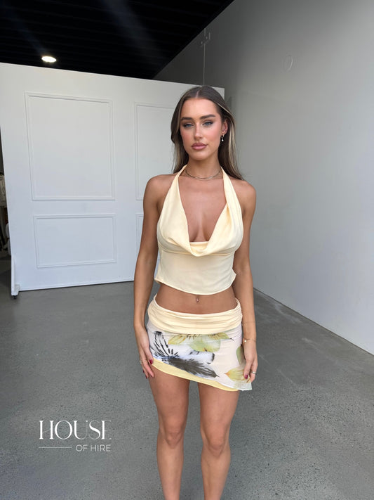 Katali Butter Mini Skirt Set
