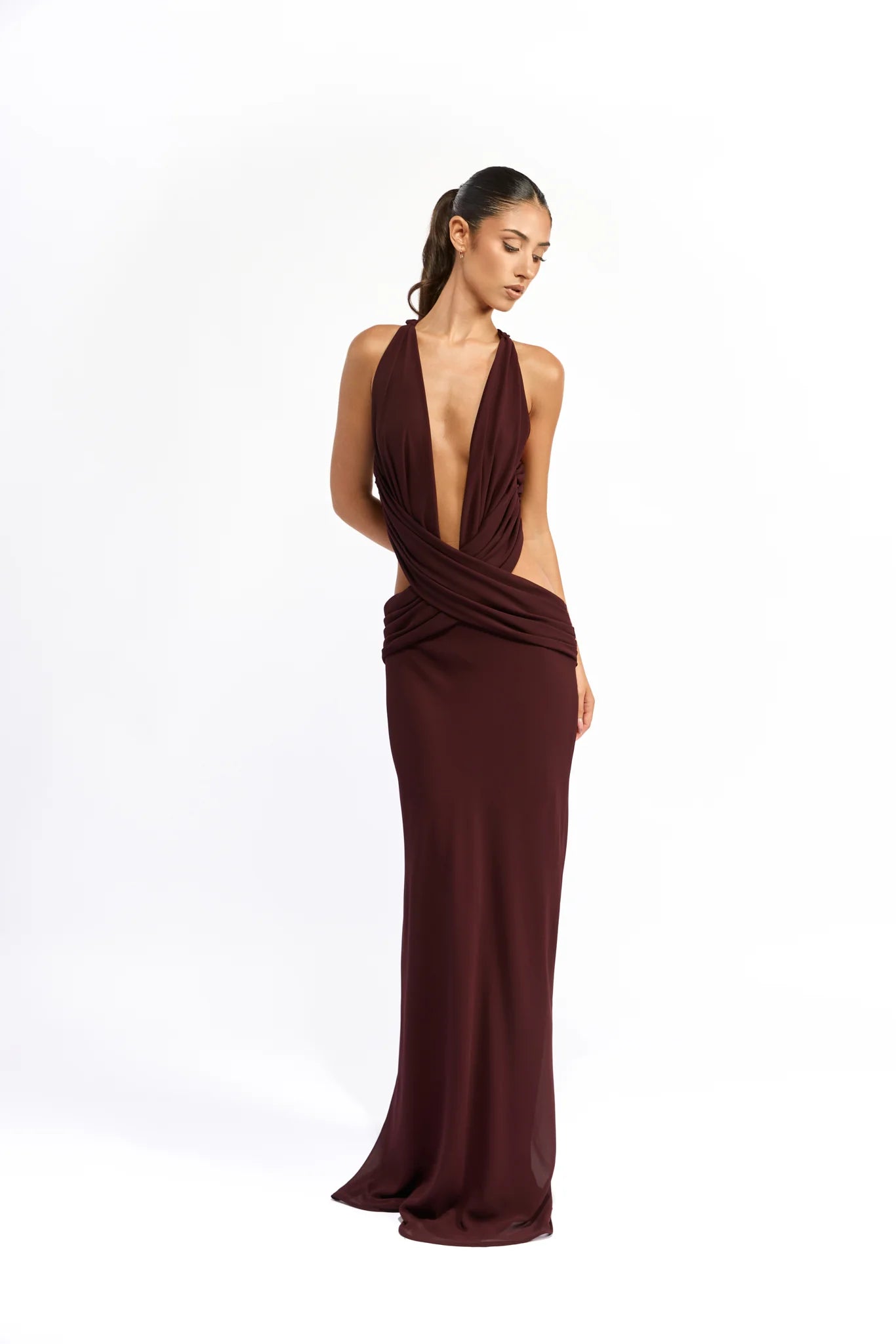 Mim and Belle Yvette Maxi Plum Brown