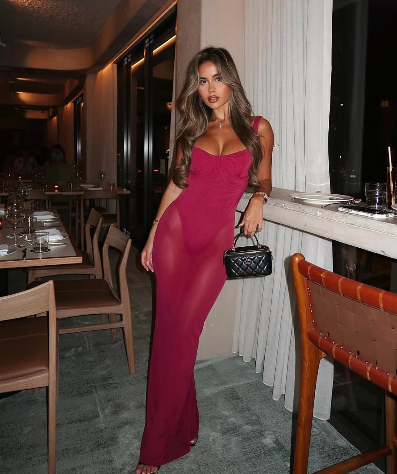 House of CB Robina Dress Wine