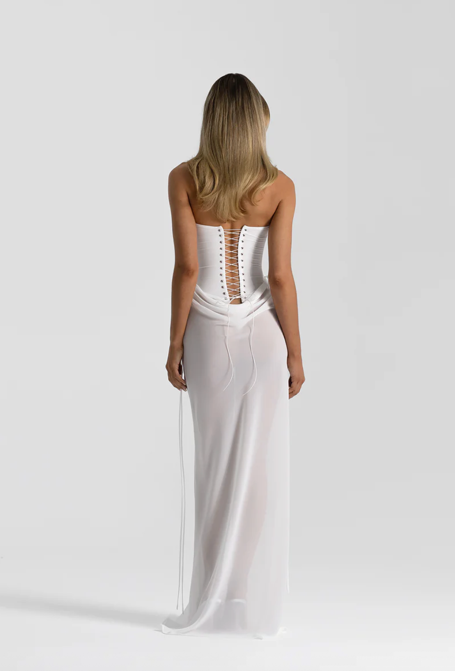 Natalie Rolt Verity Bustier & Allira Maxi Skirt Set White