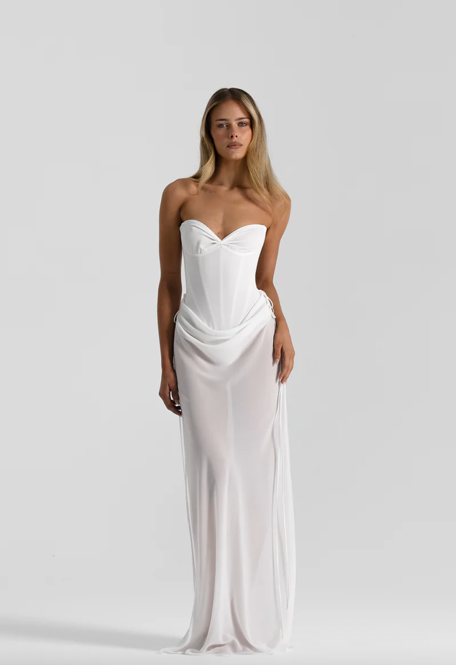 Natalie Rolt Verity Bustier & Allira Maxi Skirt Set White